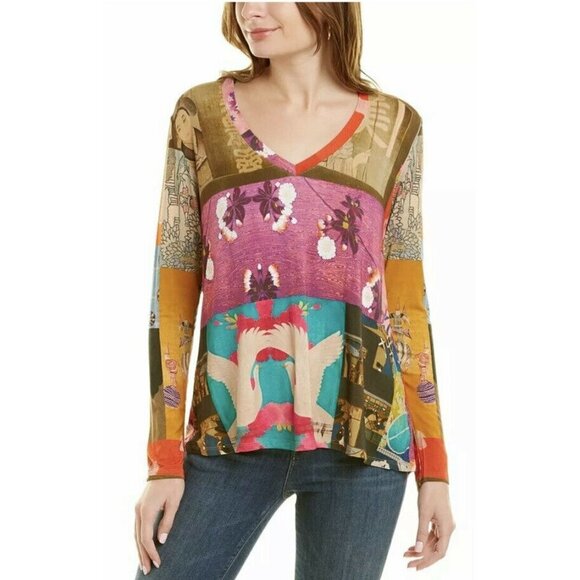 JOHNNY WAS JOHNNY WAS TOKYO FAVORITE SLIM FIT TOP size M - Picture 1 of 2